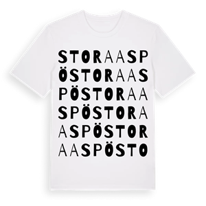 Stora Aspö ordlek t-shirt – ekologisk bomull t-shirt från Pinshirt