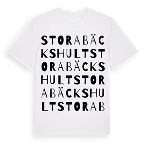 Stora Bäckshult ordlek t-shirt – ekologisk bomull t-shirt från Pinshirt
