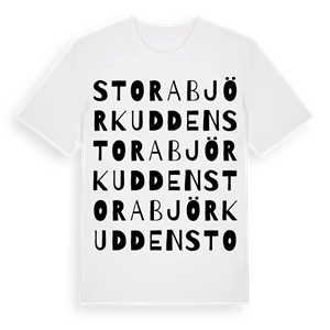 Stora Björkudden ordlek t-shirt – ekologisk bomull t-shirt från Pinshirt