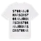 White t-shirt med Stora Björnåsen ordlek t-shirt