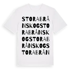 Stora Brånskog ordlek t-shirt – ekologisk bomull t-shirt från Pinshirt