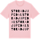 Pink Cotton t-shirt med Stora Djupedal ordlek t-shirt