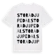 White t-shirt med Stora Djupedal ordlek t-shirt