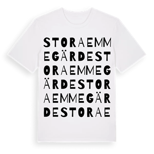 Stora Emmegärde ordlek t-shirt – ekologisk bomull t-shirt från Pinshirt