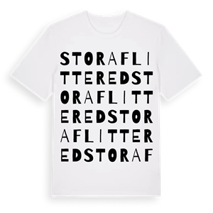 Stora Flittered ordlek t-shirt – ekologisk bomull t-shirt från Pinshirt