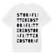 White t-shirt med Stora Flittered ordlek t-shirt