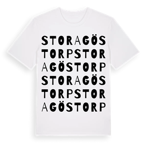 Stora Göstorp ordlek t-shirt – ekologisk bomull t-shirt från Pinshirt