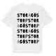 White t-shirt med Stora Göstorp ordlek t-shirt