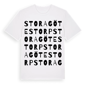 Stora Götestorp ordlek t-shirt – ekologisk bomull t-shirt från Pinshirt
