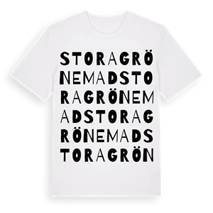 Stora Grönemad ordlek t-shirt – ekologisk bomull t-shirt från Pinshirt