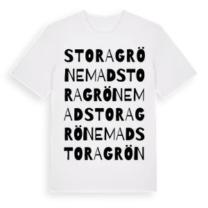Stora Grönemad ordlek t-shirt – ekologisk bomull t-shirt från Pinshirt