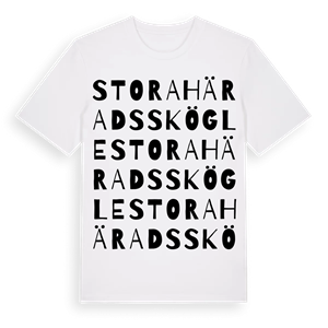 Stora Häradsskögle ordlek t-shirt – ekologisk bomull t-shirt från Pinshirt
