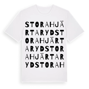 Stora Hjärtaryd ordlek t-shirt – ekologisk bomull t-shirt från Pinshirt
