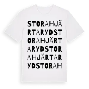Stora Hjärtaryd ordlek t-shirt – ekologisk bomull t-shirt från Pinshirt