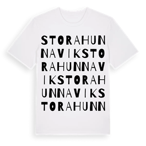 Stora Hunnavik ordlek t-shirt – ekologisk bomull t-shirt från Pinshirt