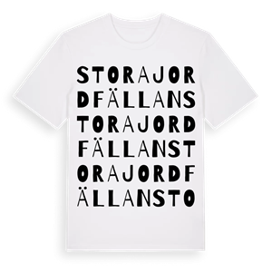 Stora Jordfällan ordlek t-shirt – ekologisk bomull t-shirt från Pinshirt