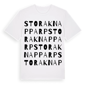 Stora Knapparp ordlek t-shirt – ekologisk bomull t-shirt från Pinshirt