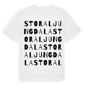 Stora Ljungdala ordlek t-shirt – ekologisk bomull t-shirt från Pinshirt
