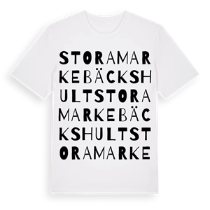 Stora Markebäckshult ordlek t-shirt – ekologisk bomull t-shirt från Pinshirt
