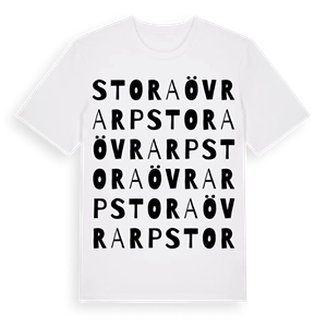 Stora Övrarp ordlek t-shirt – ekologisk bomull t-shirt från Pinshirt