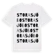 White t-shirt med Stora Sjöbo ordlek t-shirt