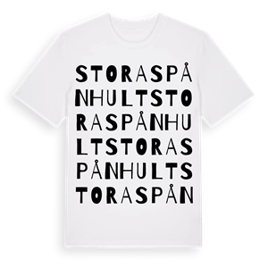 Stora Spånhult ordlek t-shirt – ekologisk bomull t-shirt från Pinshirt