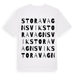 Stora Vagnsvik ordlek t-shirt – ekologisk bomull t-shirt från Pinshirt
