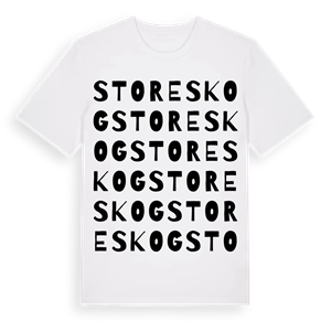Storeskog ordlek t-shirt – ekologisk bomull t-shirt från Pinshirt