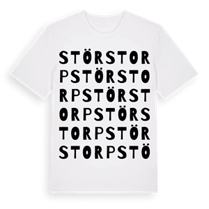 Störstorp ordlek t-shirt – ekologisk bomull t-shirt från Pinshirt