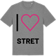 Mid Heather Gray t-shirt med Jag älskar Stret t-shirt stort tryck