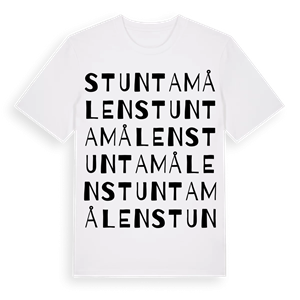 Stuntamålen ordlek t-shirt – ekologisk bomull t-shirt från Pinshirt