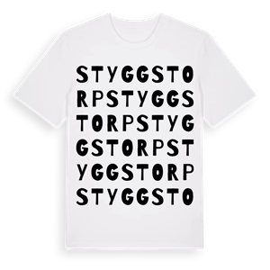 Styggstorp ordlek t-shirt – ekologisk bomull t-shirt från Pinshirt