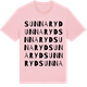 Pink Cotton t-shirt med Sunnaryd ordlek t-shirt