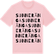 Pink Cotton t-shirt med Sunneränga ordlek t-shirt