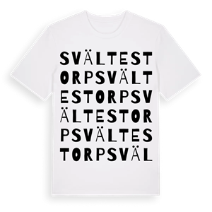 Svältestorp ordlek t-shirt – ekologisk bomull t-shirt från Pinshirt