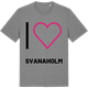 Mid Heather Gray t-shirt med Jag älskar Svanaholm t-shirt stort tryck