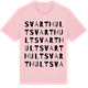 Pink Cotton t-shirt med Svarthult ordlek t-shirt