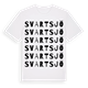 White t-shirt med Svartsjö ordlek t-shirt
