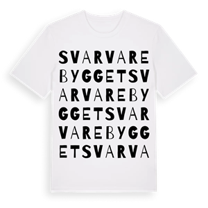 Svarvarebygget ordlek t-shirt – ekologisk bomull t-shirt från Pinshirt