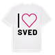White t-shirt med Jag älskar Sved t-shirt stort tryck