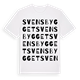 White t-shirt med Svensbygget ordlek t-shirt