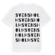 White t-shirt med Svensholm ordlek t-shirt