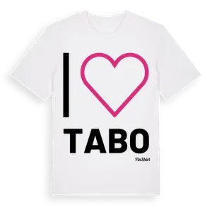 Jag älskar Tabo t-shirt stort tryck – ekologisk bomull t-shirt från Pinshirt