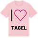 Pink Cotton t-shirt med Jag älskar Tagel t-shirt stort tryck