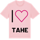 Pink Cotton t-shirt med Jag älskar Tahe t-shirt stort tryck