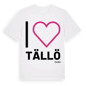 Jag älskar Tällö t-shirt stort tryck – ekologisk bomull t-shirt från Pinshirt