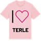 Pink Cotton t-shirt med Jag älskar Terle t-shirt stort tryck