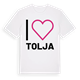 White t-shirt med Jag älskar Tolja t-shirt stort tryck