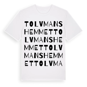 Tolvmanshemmet ordlek t-shirt – ekologisk bomull t-shirt från Pinshirt