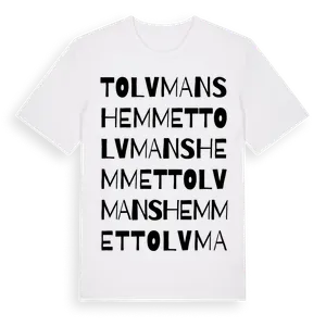 Tolvmanshemmet ordlek t-shirt – ekologisk bomull t-shirt från Pinshirt
